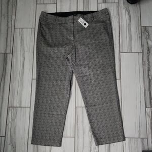 Lane Bryant Womens Black and Gray Patterned Dress Pants